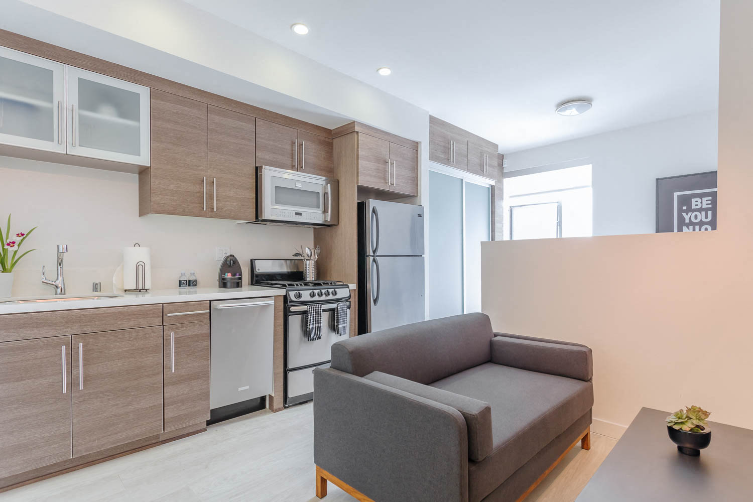 a kitchen or kitchenette at locale dallas victory park